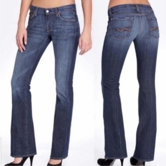 7 For All Mankind Bootcut Blue Jeans #U075080U - Picture 1 of 9